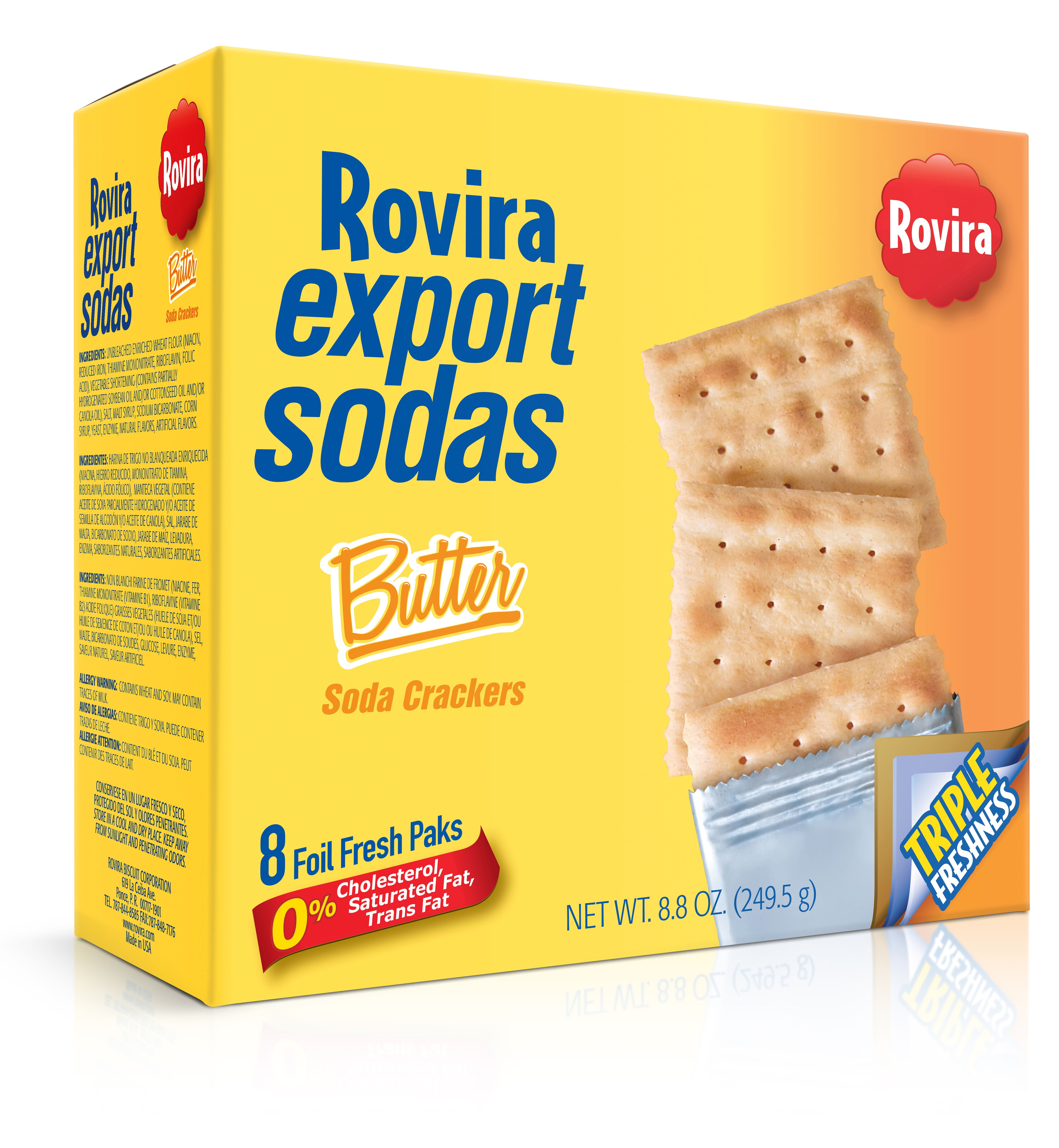 Rovira Export Sodas Butter Soda Crackers, 8.8 oz.