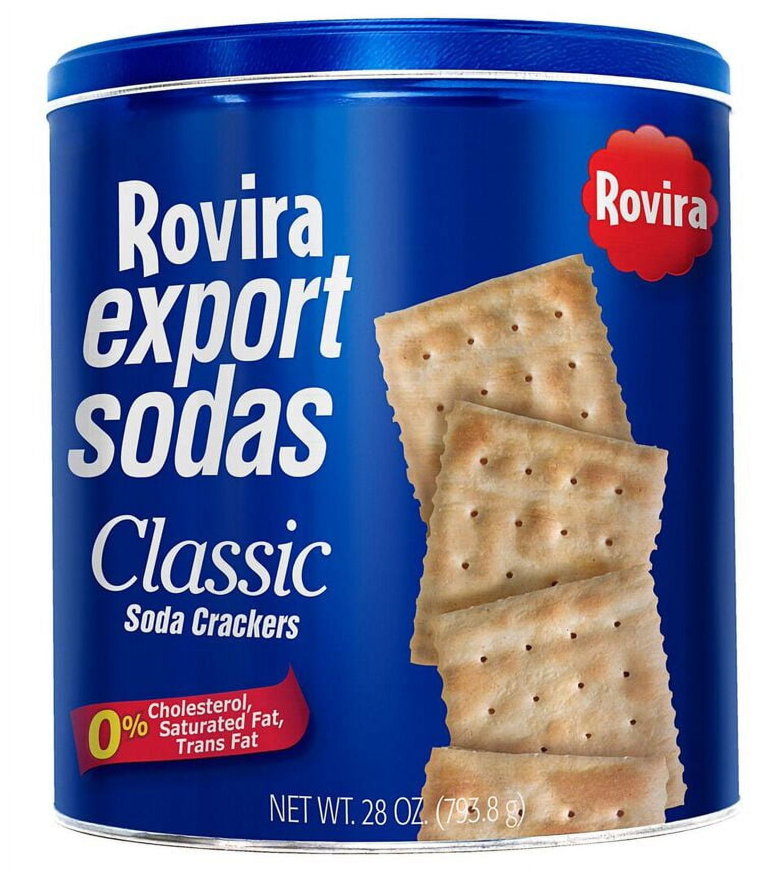 Rovira Export Sodas Classic Crackers, 28oz, Tin Can