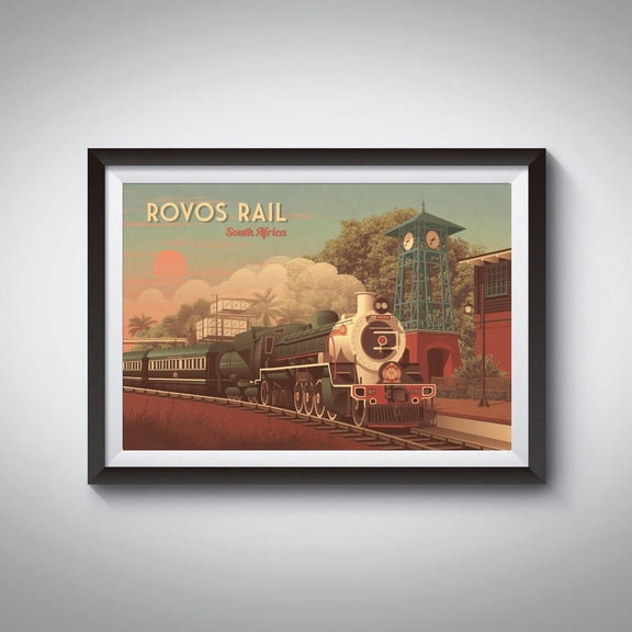 Rovos Rail South Africa Railway Art Cape Town Safari Decor, Unframed Paper Poster 8x10in