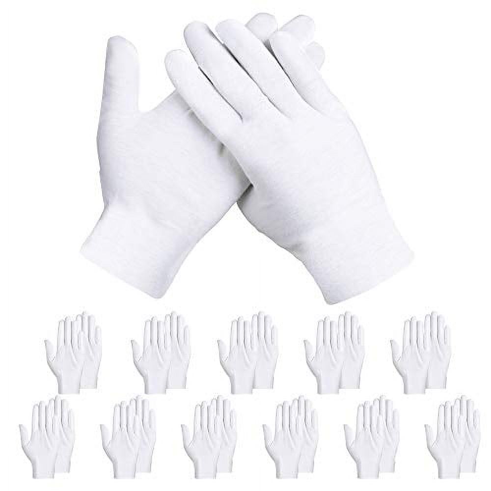 Rovtop White Gloves,12 Pairs Gloves for Dry Hands Eczema Hand Moisturizing, Sleeping Hand Mask