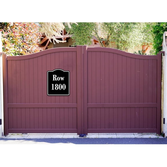 Row 1800 Aisle BLACK Aluminum Composite Sign, 8.5"x10"