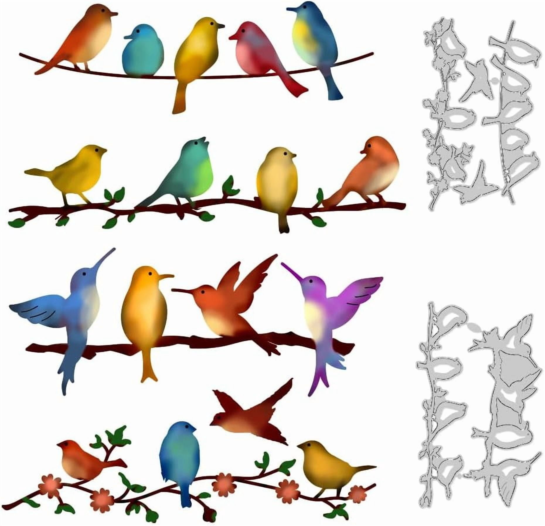 A Row of Birds Cutting Dies Branches Card Making Die Cut Carbon Steel ...