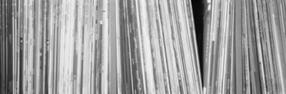 Row Of Music Records Germany Canvas Art - Panoramic Images (18 x 6)