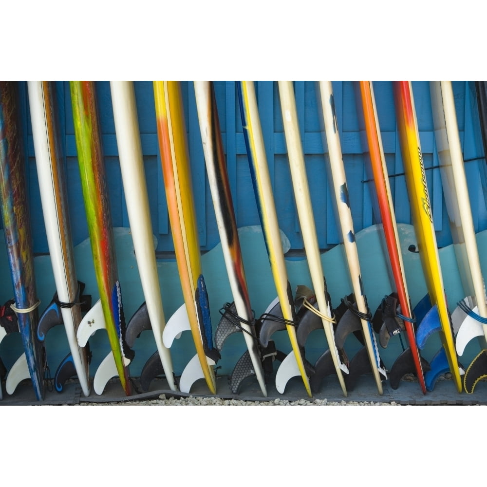 Row Of Surfboards Lined Up Against A Wall. Poster Print - Walmart.com