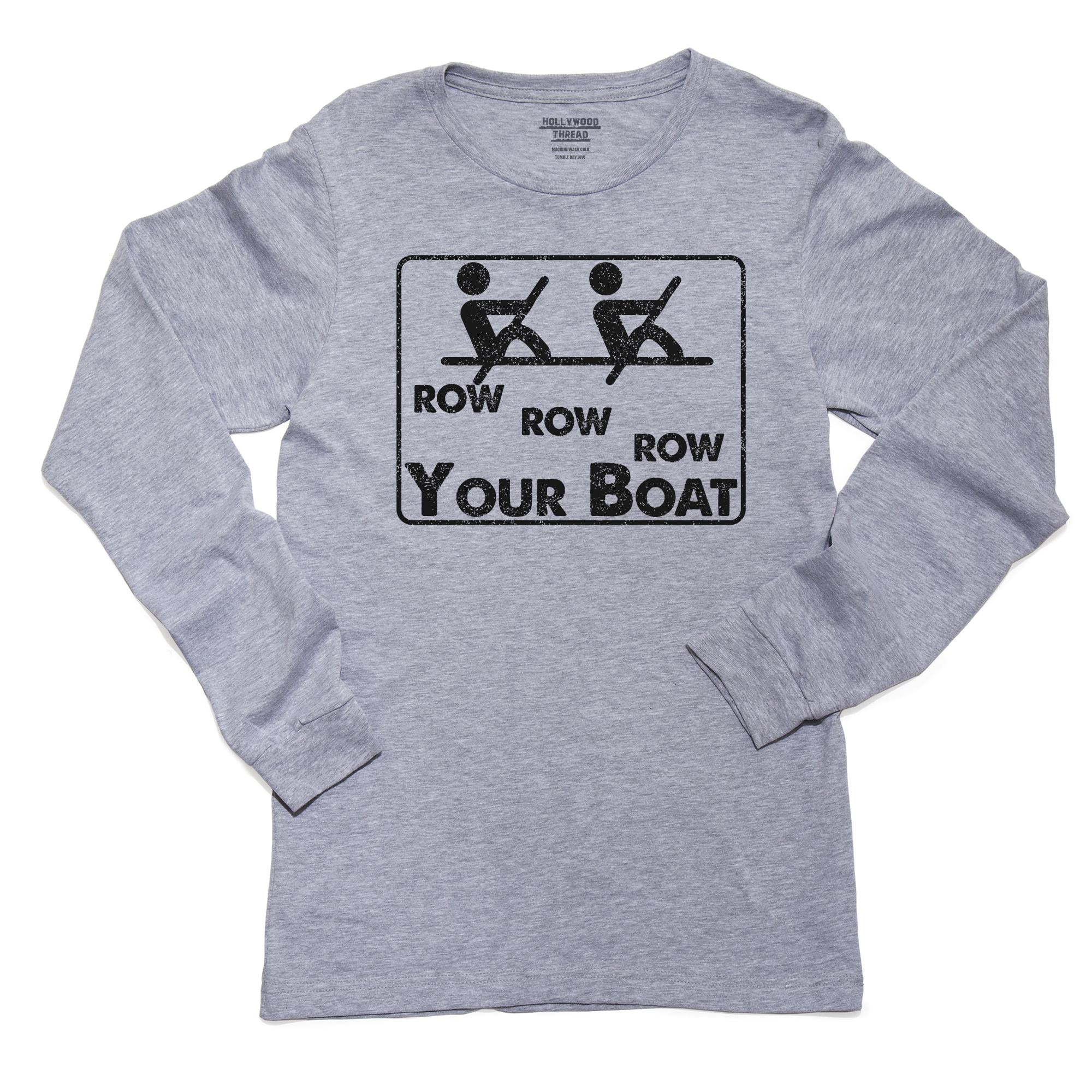 Row Row Row Your Boat - Crew Rowing Sign Stick Figure Boy's Long