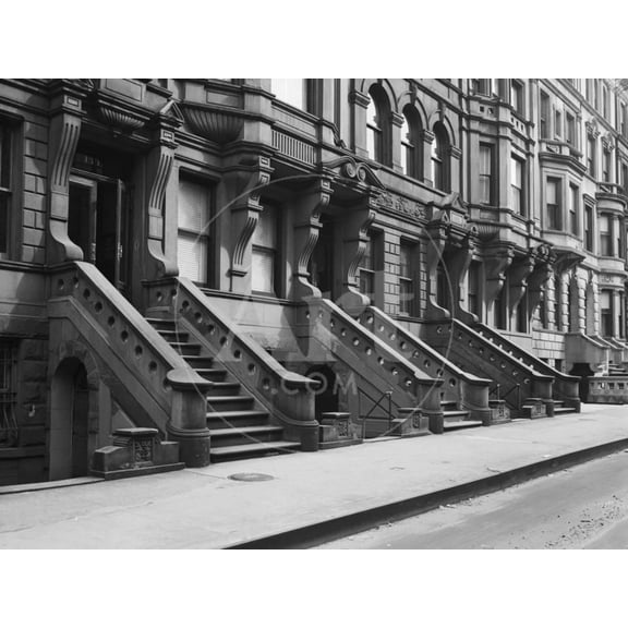 Row of Brownstones in New York, Unframed Photographic Print Wall Art by Philip Gendreau Sold by ArtCom