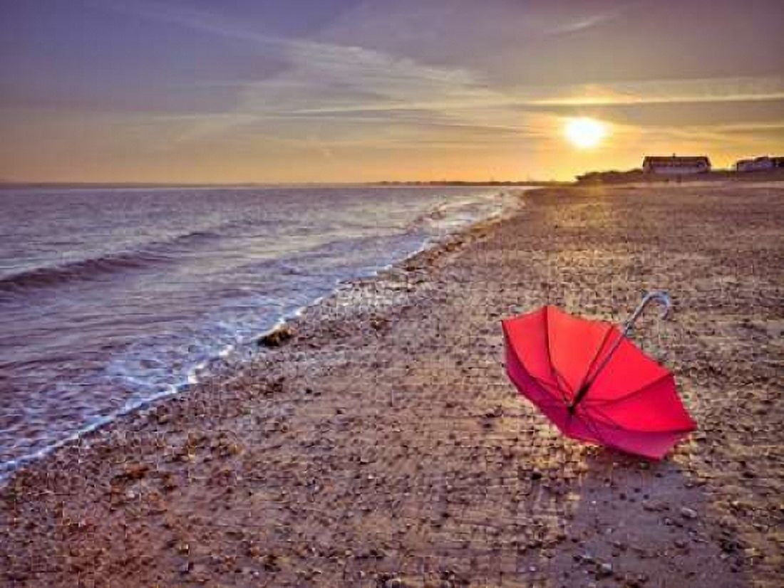 Row of beach huts at sunset Hayling Island Canvas Art - Assaf Frank (18 x 24)