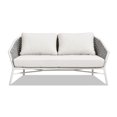 thumbnail image 1 of Rowan 63.5" Rope Barrel Back Patio Conversation Loveseat Sofa Optic White, 1 of 8
