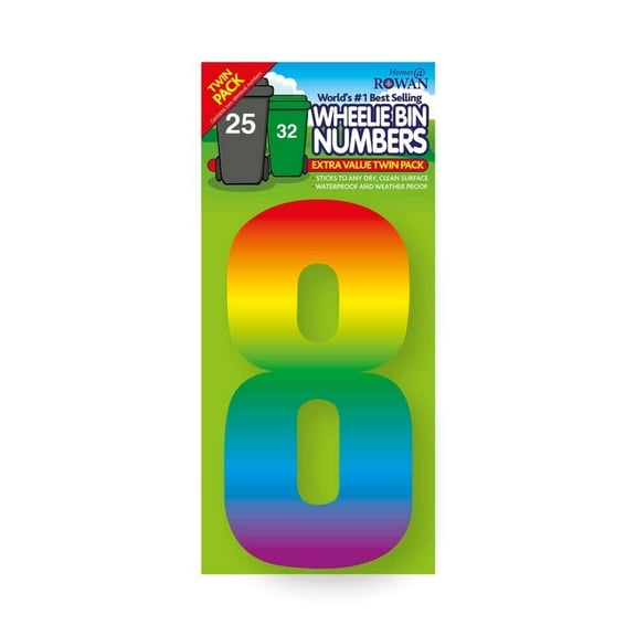 Rowan 8 Rainbow Garbage Can Number (Pack of 2)