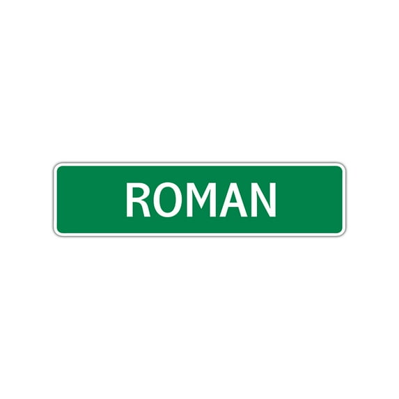 Roman Boys Children Name Letter Printed Plaque Decoration Label Indoor Outdoor Wall Novelty Aluminum Sign 4"x13.5"