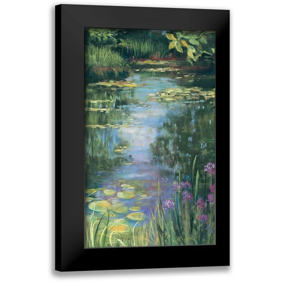 Rowan, Carol 10x14 Black Modern Framed Museum Art Print Titled - Garden Pond I