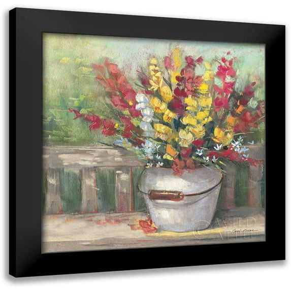 Rowan, Carol 12x12 Black Modern Framed Museum Art Print Titled - Snapdragon Bouquet