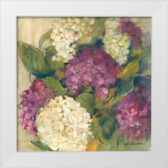 Rowan, Carol 12x12 White Modern Wood Framed Museum Art Print Titled - Hydrangea Delight I