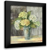 Rowan, Carol 12x14 Black Modern Framed Museum Art Print Titled - Yellow Hydrangea Gray