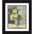 thumbnail image 1 of Rowan, Carol 12x14 Black Ornate Wood Framed with Double Matting Museum Art Print Titled - Yellow Hydrangea Gray, 1 of 4