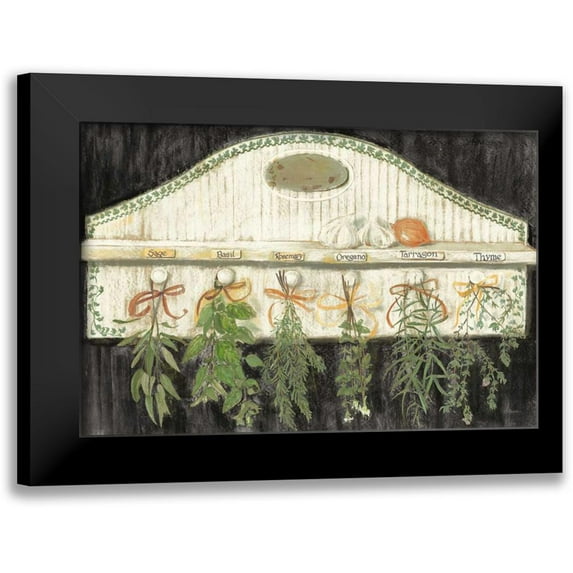 Rowan, Carol 14x11 Black Modern Framed Museum Art Print Titled - Herbs on Pegs Black