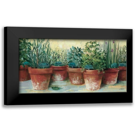 Rowan, Carol 18x11 Black Modern Framed Museum Art Print Titled - Potted Herbs II