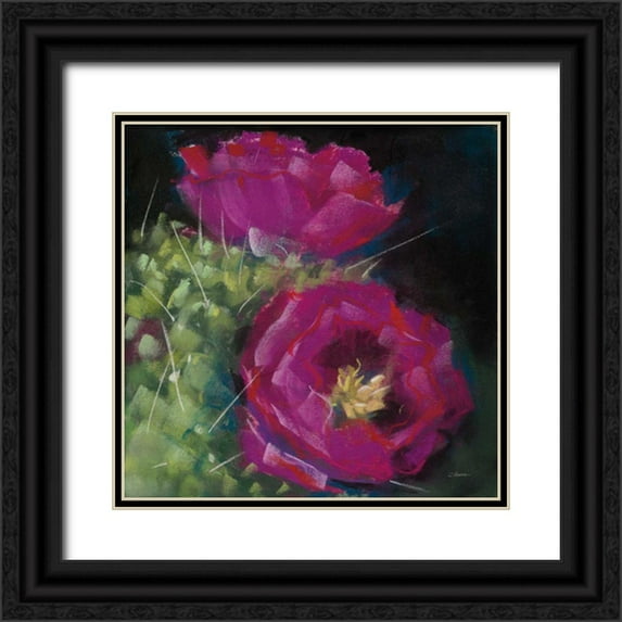 Rowan, Carol 20x20 Black Ornate Wood Framed with Double Matting Museum Art Print Titled - Blooming Succulent III