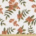 thumbnail image 1 of Ambesonne Rowan Fabric by the Yard Upholstery, Botanical Foliage Nature, 2 Yards, Dark Green Pale Pink, 1 of 4