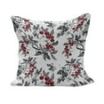 thumbnail image 1 of Rowan Fluffy Throw Pillow Cushion Cover, Art of Mountain Ash Plants Watercolor Painting Style Shrubs Forest Foliage, Decorative Square Accent Pillow Case, 40" x 40", Ruby Grey Black, by Ambesonne, 1 of 5