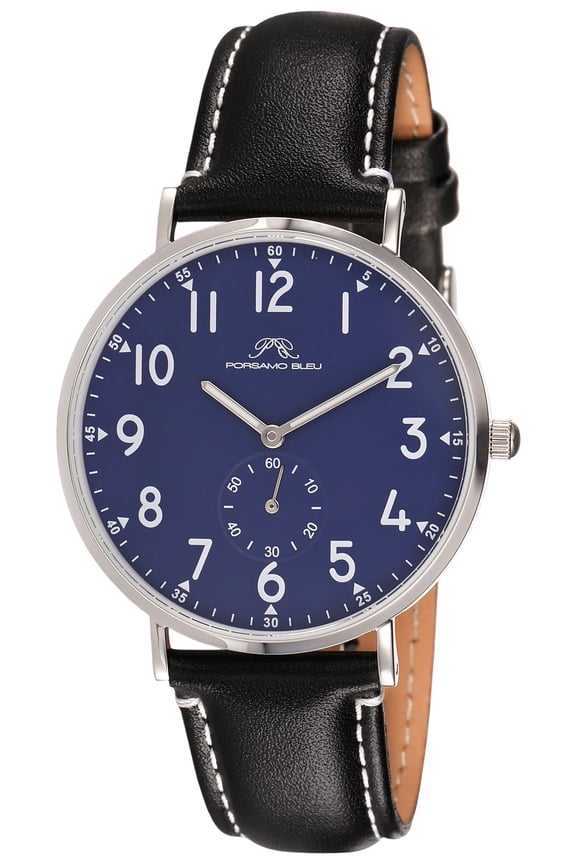 Rowan Genuine Leather Silver Tone and Black Men's Watch 1471DROL