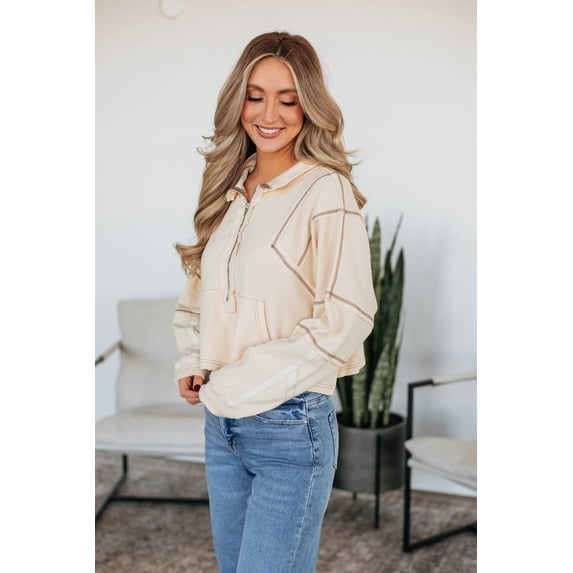 Rowan Half Zip Pullover - Cream