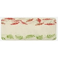 thumbnail image 1 of Rowan Kitchen Mat, Graphic Border Design Berries Mountain Ashes Botanical Nature Themed, Plush Decorative Kitchen Mat with Non Slip Backing, 47" X 19", Fern Green Vermilion, by Ambesonne, 1 of 1