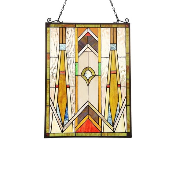 Rowan Mission Tiffany-Glass Window Panel - 24 in.