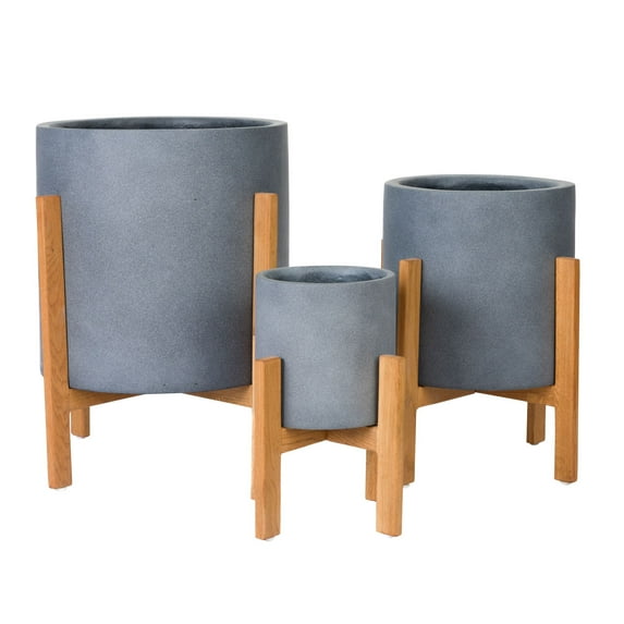 Rowan Modern Outdoor Planter - 14" Gray