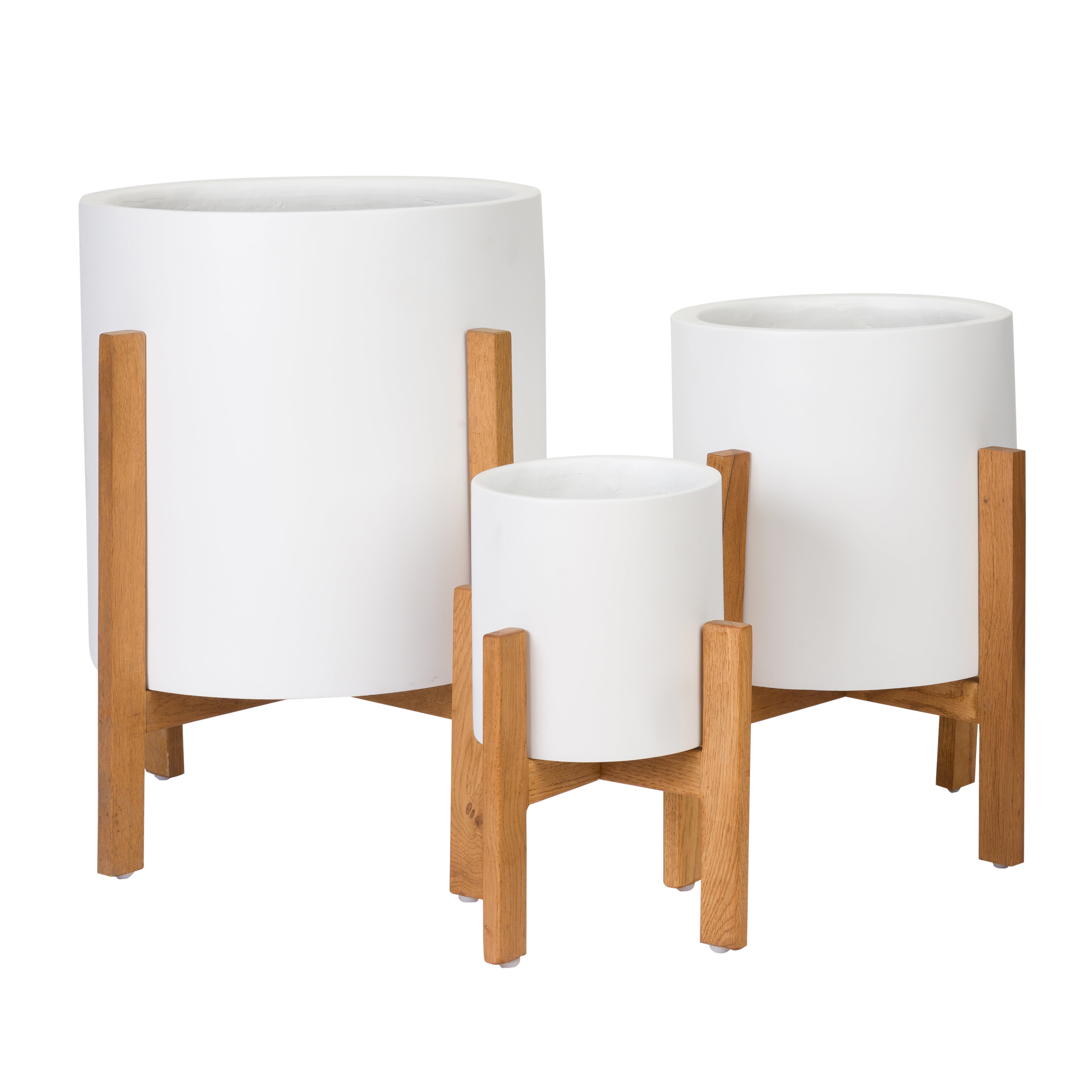 Rowan Modern Resin Outdoor Planter - 18" White