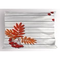 thumbnail image 1 of Rowan Pillow Sham Graphic Design of Autumnal Foliage on Wooden Planks Freshness Growth Ecology, Decorative Standard King Size Printed Pillowcase, 36 X 20 Inches, Red Orange Grey, by Ambesonne, 1 of 2