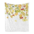 thumbnail image 1 of Rowan Soft Flannel Fleece Throw Blanket, Colorful Autumn Season Theme Vivid Rowan Tree with Fruits and Dried Leaves Graphic, Cozy Plush for Indoor and Outdoor Use, 50" x 60", Multicolor, by Ambesonne, 1 of 6