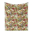 thumbnail image 1 of Rowan Soft Flannel Fleece Throw Blanket, Mixed Pattern of Rural Wild Flowers Leaves and Berries Rustic Composition, Cozy Plush for Indoor and Outdoor Use, 50" x 70", Multicolor, by Ambesonne, 1 of 6
