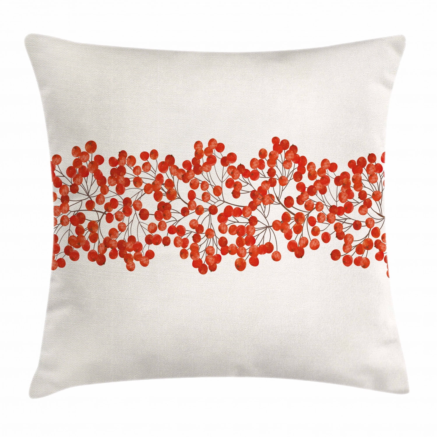 Red and White Polyester Euro Throw Pillow