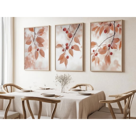 Rowan Tree Poster Set Minimalist Nature Wall Art Neutral Tones Home Decor Office Wall Art Set 3