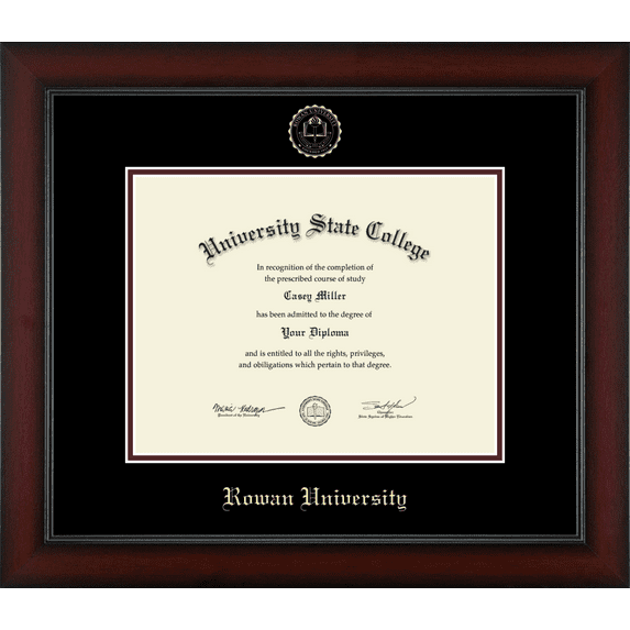 Rowan University Diploma Frame, Document Size 11" x 8.5"