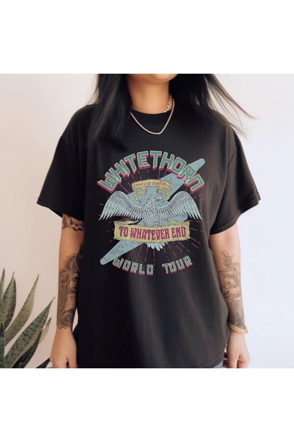 Rowan Whitethorn Distressed Band Tee LICENSED SJM Fantasy Series Graphic Comfort Colors Unisex Cotton T-Shirt, Size S-3XL