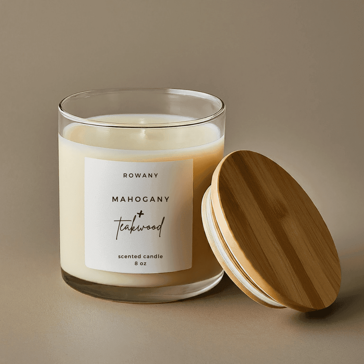 Rowany Luxury Scented Candle - Mahogany Teakwood (8 oz.) - Walmart.com