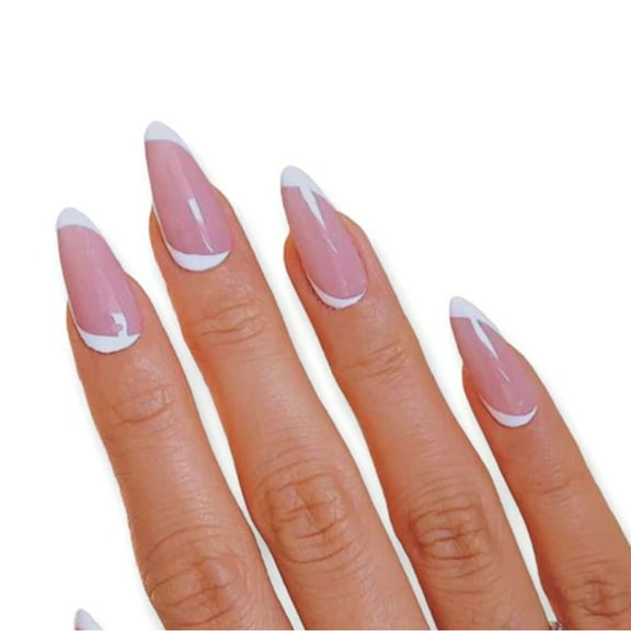 Rowany Press On Nails - Chic French (Medium Almond)