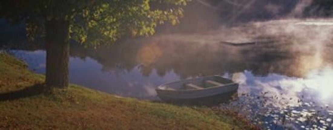 Rowboat Lake NH Canvas Art - Panoramic Images (31 x 12)