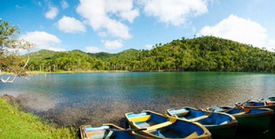 Rowboats in a pond Las Terrazas Pinar Del Rio Province Cuba Canvas Art - Panoramic Images (24 x 12)