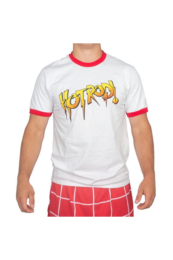 Rowdy Hot Rod Wrestling White T-Shirt, Adult