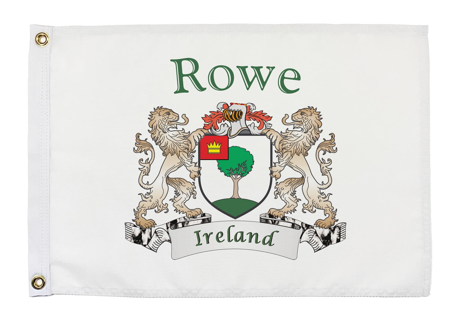 Irish Rovers Flag Rowe Irish Coat of Arms Small White Flag - 16