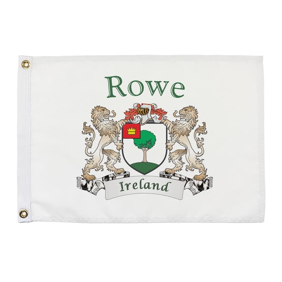Rowe Irish Coat of Arms Small White Flag - 16"x10.5" inches