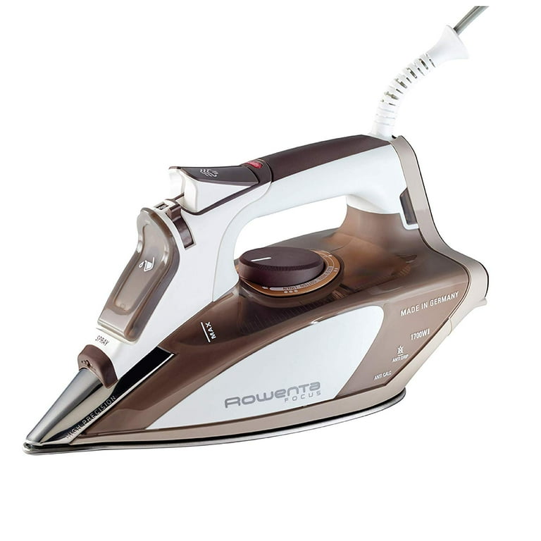 Rowenta DW5080 Focus 1700 Watt Micro Steam Iron Stainless Steel Soleplate with Auto Off 400 Hole Brown