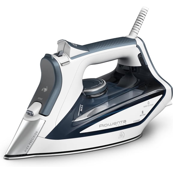 Rowenta Focus Excel Steam Iron for Clothes, Anti-Drip Protection, Iron Steamer for Clothes, 1725 Watts, DW5280, Grey