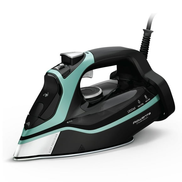 Rowenta Steam Force+ Iron for Clothes, Stainless Steel Soleplate, 1850 Watts, 400 Microsteam Holes, Garment Steamer, Black & Blue, DW9440U1