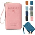 thumbnail image 1 of Rowgins Rfid Passport Holder, Rowgins Multi-functional Rfid Passport Wallet, Travel Wallet for Men & Women, Id Card Organizer, Wallet Cover Case for Travel (Pink), 1 of 8