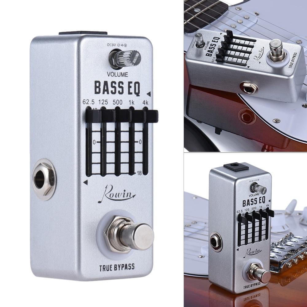 Rowin Effect Pedal,5-band Eq Aluminum Bass Equalizer Eq Aluminum Alloy Bypass Equalizer Pedal 5-band Equalizer Mewmewcat Bass Laoshe