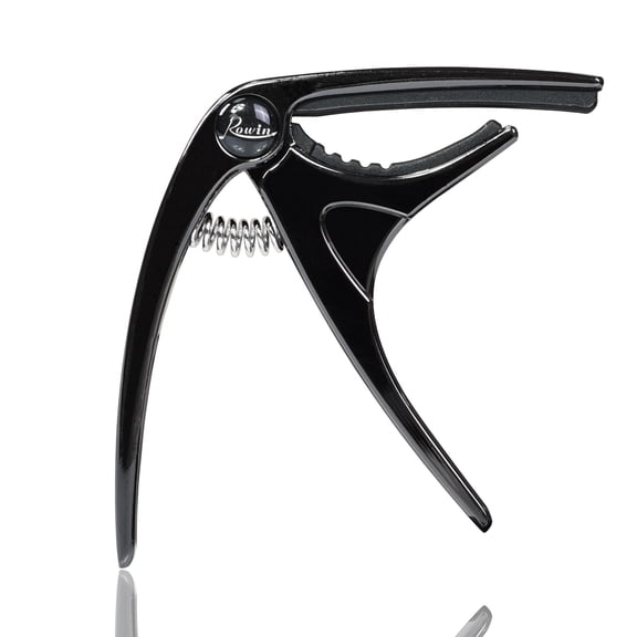 Rowin Guitar Capo with Steel Spring Silicone Cushion (Black) LC-18